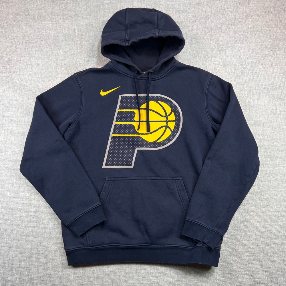 Nike NBA Indiana Pacers Club Fleece Hoodie Men M Navy Pullover Sporty Basketball